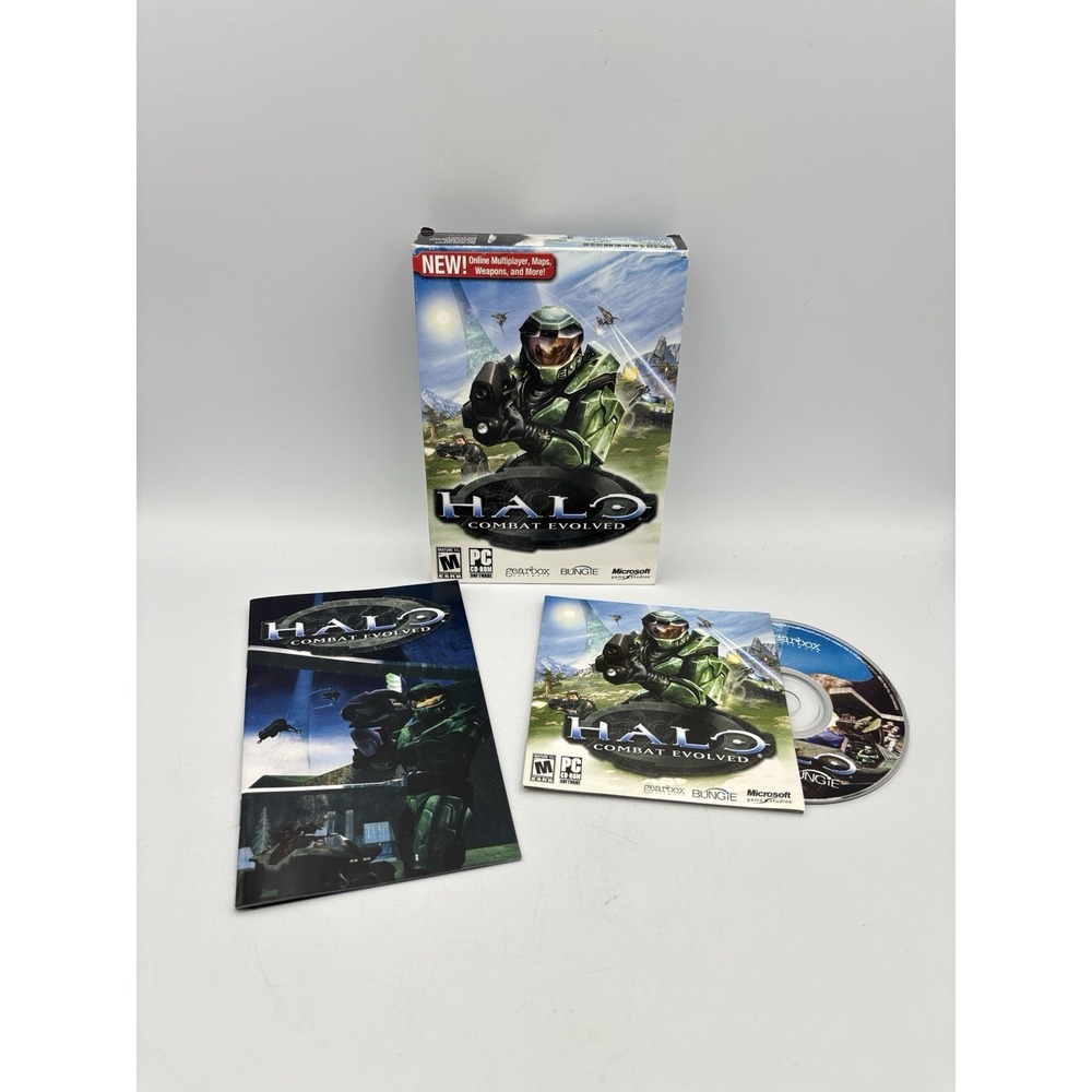 Halo: Combat Evolved (PC, 2003) Complete Box Manual and Disc
